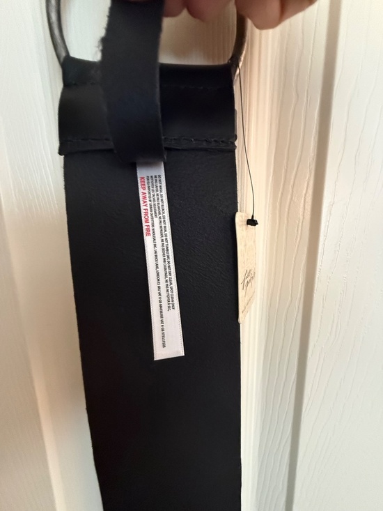 NWT Free People Black Leather Belt M/L Hammered Silver Oval Buckle Boho $68 main image 10